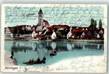 72622 W7440 Nürtingen 1906 - Neckar mit Stadtkirche St. Laurentius