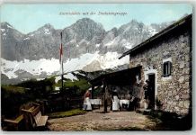 Austriahütte 1908 - mit der Dachsteingruppe