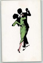 Silhouette Serie Nr. 1318-4 Jazz Verlag A. Rehn Tanz Künstlerkarte