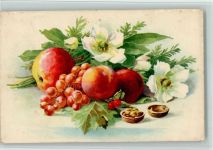 Weintrauben, Blumen AK Frucht, Gemüse 1931