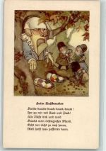Nußknacker mit drei Zwergen Gedicht Beim Nußknacker Roswitha-Märchenkarte Nr. K 3 Zwerg Künstlerkarte