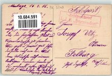 Deutsche und Österreichische Flaggen und Adler Wir halten fest und treu zusammen Lithographie Feldpost Deggendorf Zweibund Deutschland-Österreich 1916 Prägedruck