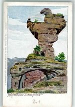 53639 W5330 Königswinter Lithographie sign. Briese Drachenfels
