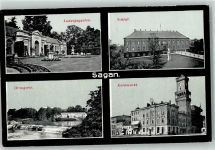 Sagan Zagan 1915 - Ludwigsgarten Schloss Orangerie Kornmarkt Feldpost