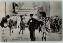 Gibraltar Foto AK Wasserverkäufer Marktszene