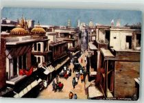 Lucknow Lakhnau Künstlerkarte sign. Oilette Tuck und Sons Nr. 7234 Kanpur Bazar