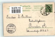 Blumen mit echt Stoff Applikation Vergissmeinnicht Taube 1901 Prägedruck