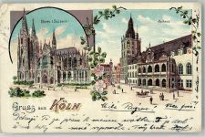 50667 W5021 Köln Altstadt-Nord 103 Gebrauchsspuren Dom Rathaus Lithographie