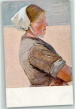 Serie XXI, 4 sign. Prof. Bartels , Im Sonnenlicht - Frau in Tracht Verlag Jugend Künstlerkarte