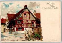 79688 W7862 Hausen im Wiesental Lithographie sign. Mutter, K. Hebelhaus