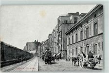 80100 Napoli - Via Piliero mit Pferdekutschen und Castel Nuovo