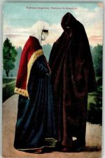 Dubrovnik Ragusa 1912 - Tracht Türkinnen im Gespräch Ort lt. Stempel