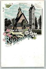 Brückenberg Karpacz Gorny Gebrauchsspuren Kirche Wang Lithographie