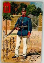 Nr. 11 Uniform sign. A. Hoffmann, Anton Deutsche Armee Künstler Karte Regiment Gebrauchsspuren