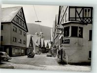 73349 W7346 Wiesensteig Foto AK Pension zur Post Auto VW Käfer Winter