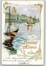 74500 Evian-les-Bains 1903 Gebrauchsspuren Segelboot