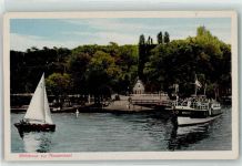 10115 W1000 Wannsee Foto AK Gasthaus Zur Pfaueninsel Fahrgastschiff MS Wannsee