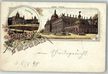 14467 O1510 Potsdam 1898 Lithographie Neues Palais Communs