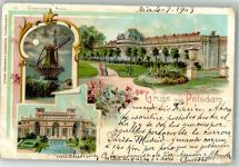 14467 O1510 Potsdam 1898 Lithographie Alte Mühle Sansouci Orangerie