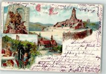Kyffhäuserdenkmal 1901 Lithographie Kaiser-Wilhelmdenkmal Barbarossa Gasthaus