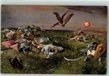 nach der Schlacht sign. V.M. Vasnetsov Militär Russland / baltische Staaten Gebrauchsspuren