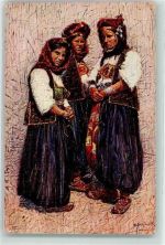 Tracht sign. I. Bozzarich Trachten Bosnien-Herzegowina Künstlerkarte