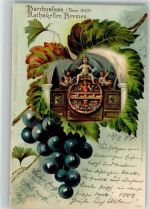 W2800 Bremen Bacchusfass im Rathskeller Litho Wein 1904 Gebrauchsspuren