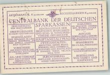 Brno Brünn Centralbank der Deutschen Sparkassen Ankündigung zur Überweisung Sparkasse 1924