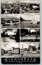 88161 W8998 Lindenberg i. Allgäu Foto AK Krankenhaus Schwimmbad Fabrik