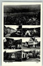 97708 W8733 Bad Bocklet 1953 Foto AK Sanatorium Gasthaus Post Notopfermarke Berlin