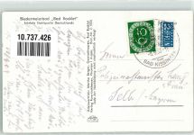 97708 W8733 Bad Bocklet 1953 Foto AK Sanatorium Gasthaus Post Notopfermarke Berlin