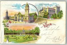 50667 W5021 Köln Altstadt-Nord 103 1900 Lithographie Flora Bahnhof Wallraff-Richartz-Museum
