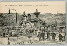83000 Toulon Foto AK Hafen Kriegsschiff Iena Explosion Ort lt. Verlag