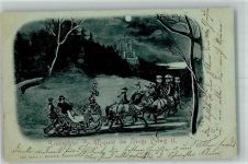 Schlittenfahrt Mondschein Adel Ludwig II 1899