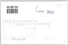 37581 W3353 Bad Gandersheim FOTO KEINE AK Hotel am Kantorbertg Ort handschriftlich