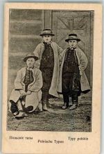 Kinder Volkstypen Tracht Polen 1915 Gebrauchsspuren