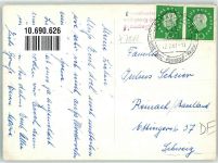79189 W7812 Bad Krozingen 1961 - Pension Ort lt. Stempel
