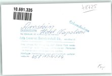 97450 W8725 Arnstein , Unterfr FOTO KEINE AK Hotel Napoleon Kaminecke Ort handschriftlich