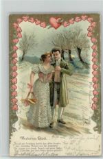 Serie 220 - Verlornes Glück - Herzen Girlande - 1903 Litho AK Poesie Prägedruck