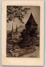 Luzern Lucerne Nr. 834 Kunstverlag und sign. Maul Matthes Radierung