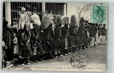 Fuenterrabia Hondarribia 1910 Foto AK Prozession de Na Sa de Guadelupe Los Hacheros Marke bildseitig