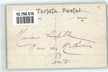Fuenterrabia Hondarribia 1910 Foto AK Prozession de Na Sa de Guadelupe Los Hacheros Marke bildseitig