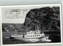 Motorschiff Regina an der Loreley 1959 AK Rheinschiff