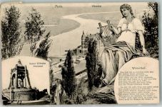 32457 W4952 Porta Westfalica Fotomontage AK Denkmal Kaiser Wilhelm Wesertal Weserlied