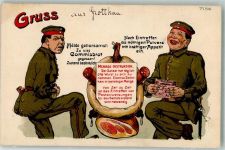 Commisbrot gegessen Verlag Bruno Bürger u. Ottillie Nr. 7156 Militär Humor WK I Künstlerkarte
