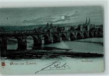 W5400 Koblenz am Rhein Moselbrücke Brücke Mondschein