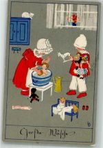Größe Puppenwäsche Meissner u. Buch Serie 2300 Döring, L. / LD 1917 Künstlerkarte