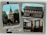 38312 W3344 Börßum - Gasthaus Alter Krug Innenaufnahme Speisesaal Kirche