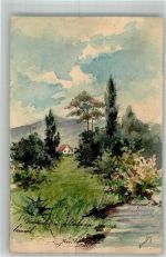 Landschaft signiert Handgemalt 1901