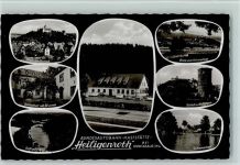 56412 W5431 Heiligenroth - Bundesautobahn Raststätte Heiligenroth Blick zum Schloss Schlosshof mit Brunnen Gelbachtal Blick vom Himmelfeld Schloss und Wolfsturm Schwimmbad